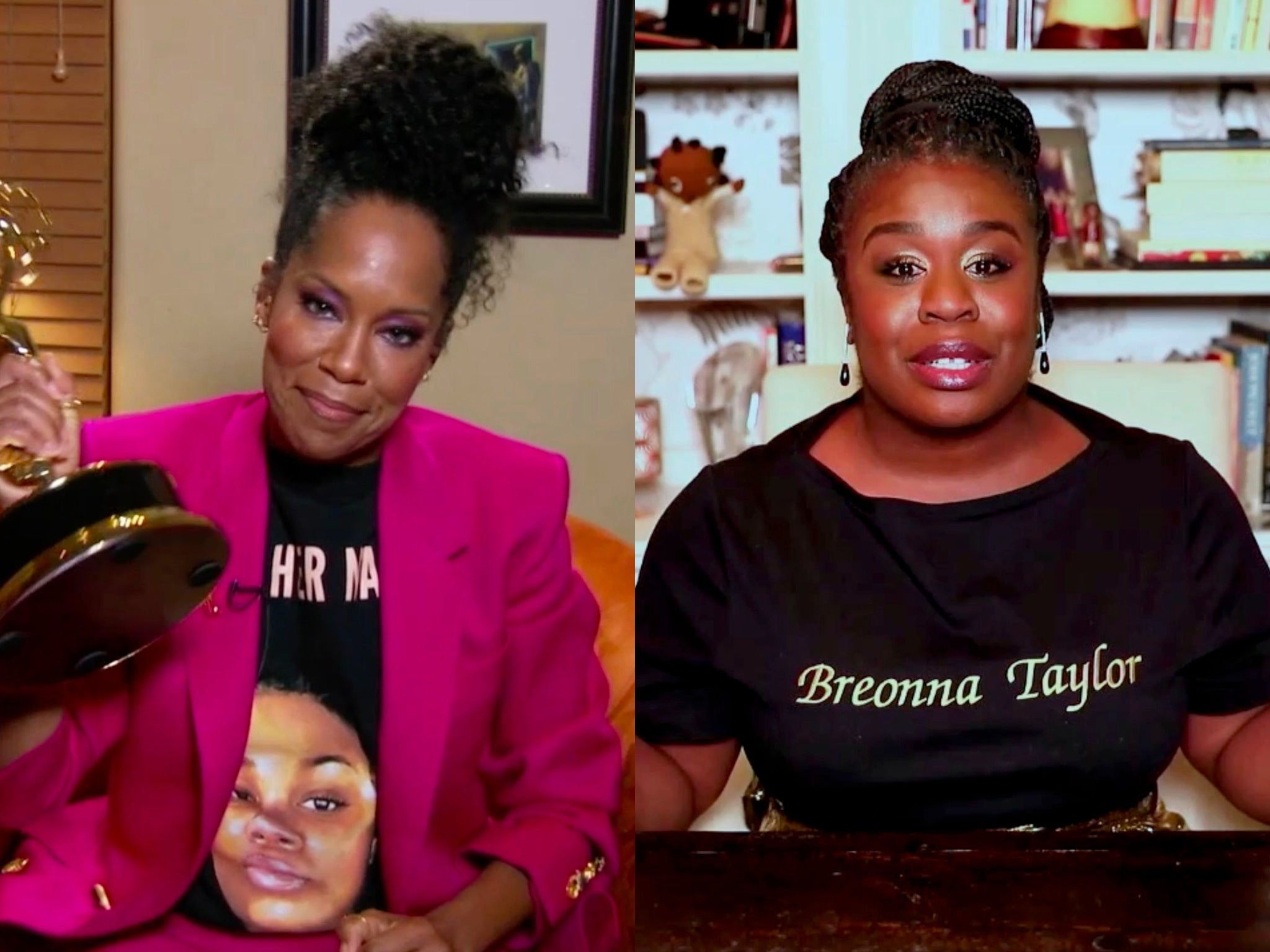 Emmy Awards 2020 Regina King and Uzo Aduba wear Breonna Taylor T
